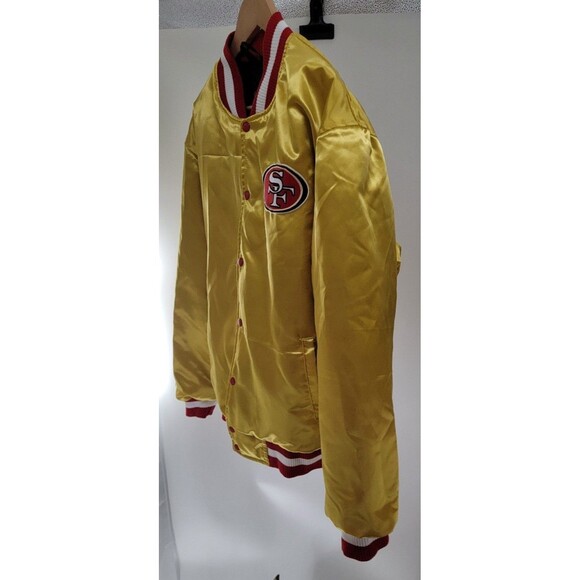 Vintage Hawk San Francisco 49ers Forty Niners Gold Satin Jacket - Picture 5 of 8